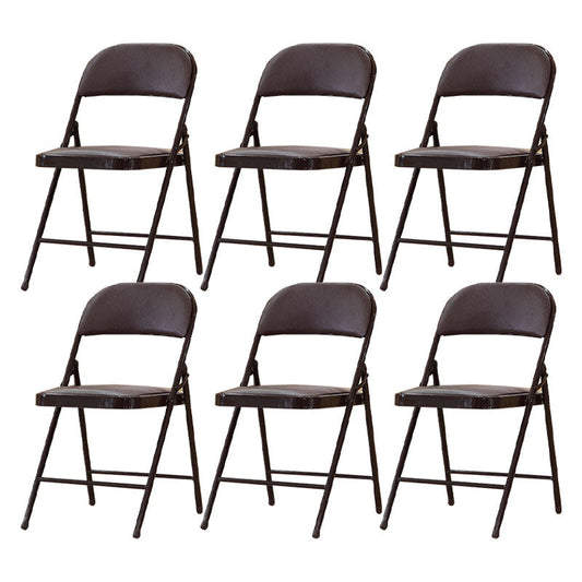 Leather Management Office Chair Modern Armless Upholstered Office Chair Brown 6 Piece Set