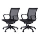 Mid-back Swivel/Tilt Chair Black Bureau Chair Fixed Arms Desk Chair
