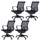 Mid-back Swivel/Tilt Chair Black Bureau Chair Fixed Arms Desk Chair