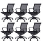 Mid-back Swivel/Tilt Chair Black Bureau Chair Fixed Arms Desk Chair