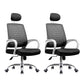 Modern Fixed Arms Office Chair Steel Slide Adjustable Office Chair