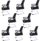 No Wheels Mid-back Office Chair Ergonomic Computer Task Mesh Desk Chair Black 8 Piece Set Clearhalo 'furn' 'furn_office_chair' 'Furniture' 'Office Chairs' 'Office Furniture' 'office_chair' 5723931