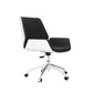 Contemporary Faux Leather Task Chair Mid-Back Black Office Chair with Arms