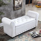 15.7" Wide Mid-Century Modern Entryway and Bedroom Bench Cushioned Bench White Clearhalo 'Benches' 'Chairs & Seating' 'furn' 'furn_benches' 'Furniture' 'Living Room Furniture' 5724033