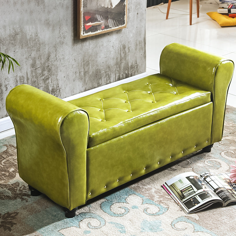 15.7" Wide Mid-Century Modern Entryway and Bedroom Bench Cushioned Bench Light Green Clearhalo 'Benches' 'Chairs & Seating' 'furn' 'furn_benches' 'Furniture' 'Living Room Furniture' 5724044