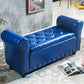 15.7" Wide Mid-Century Modern Entryway and Bedroom Bench Cushioned Bench Dark Blue Clearhalo 'Benches' 'Chairs & Seating' 'furn' 'furn_benches' 'Furniture' 'Living Room Furniture' 5724046