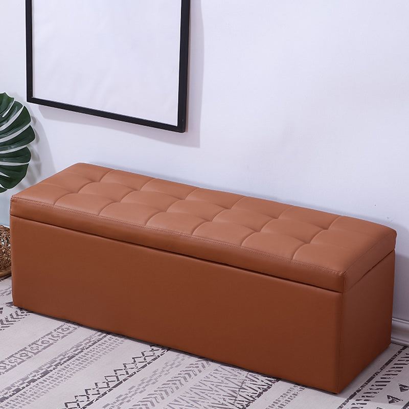 15.7" W Cushioned Seating Bench Modern Upholstered Entryway Bench Brown Clearhalo 'Benches' 'Chairs & Seating' 'furn' 'furn_benches' 'Furniture' 'Living Room Furniture' 5724093