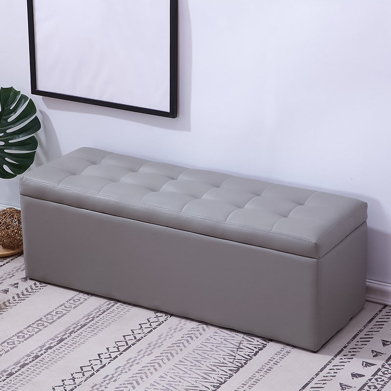 15.7" W Cushioned Seating Bench Modern Upholstered Entryway Bench Grey Clearhalo 'Benches' 'Chairs & Seating' 'furn' 'furn_benches' 'Furniture' 'Living Room Furniture' 5724094