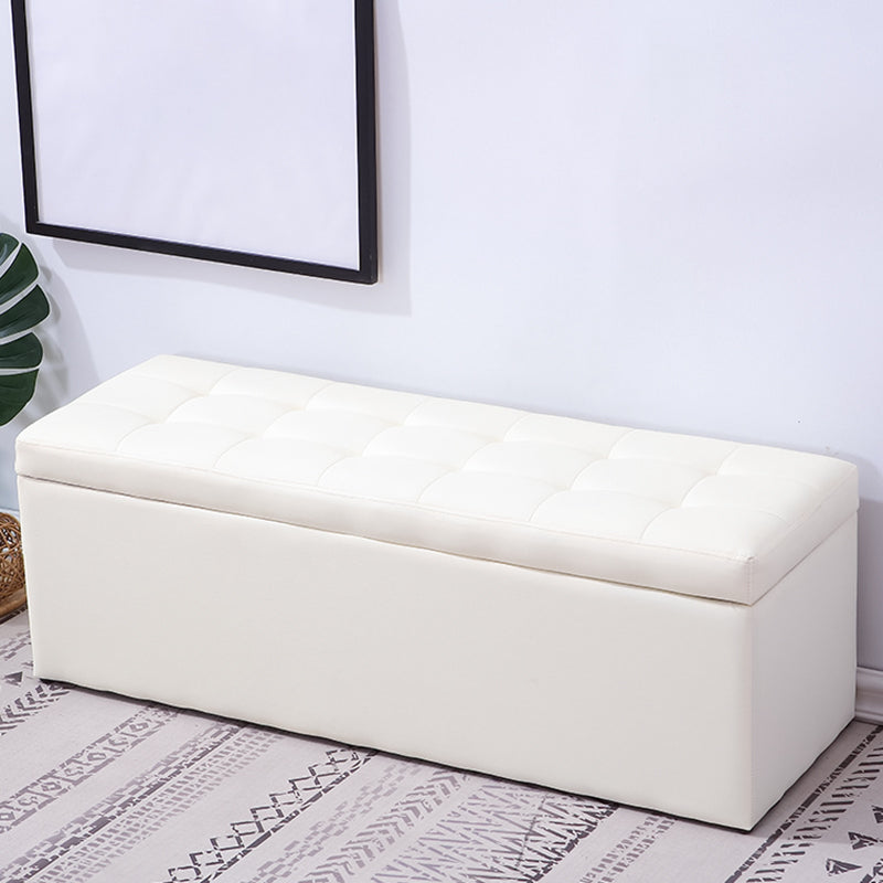 15.7" W Cushioned Seating Bench Modern Upholstered Entryway Bench Off-White Clearhalo 'Benches' 'Chairs & Seating' 'furn' 'furn_benches' 'Furniture' 'Living Room Furniture' 5724098