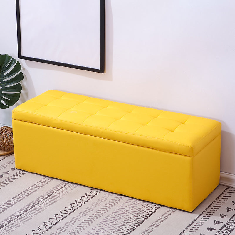 15.7" W Cushioned Seating Bench Modern Upholstered Entryway Bench Yellow Clearhalo 'Benches' 'Chairs & Seating' 'furn' 'furn_benches' 'Furniture' 'Living Room Furniture' 5724101