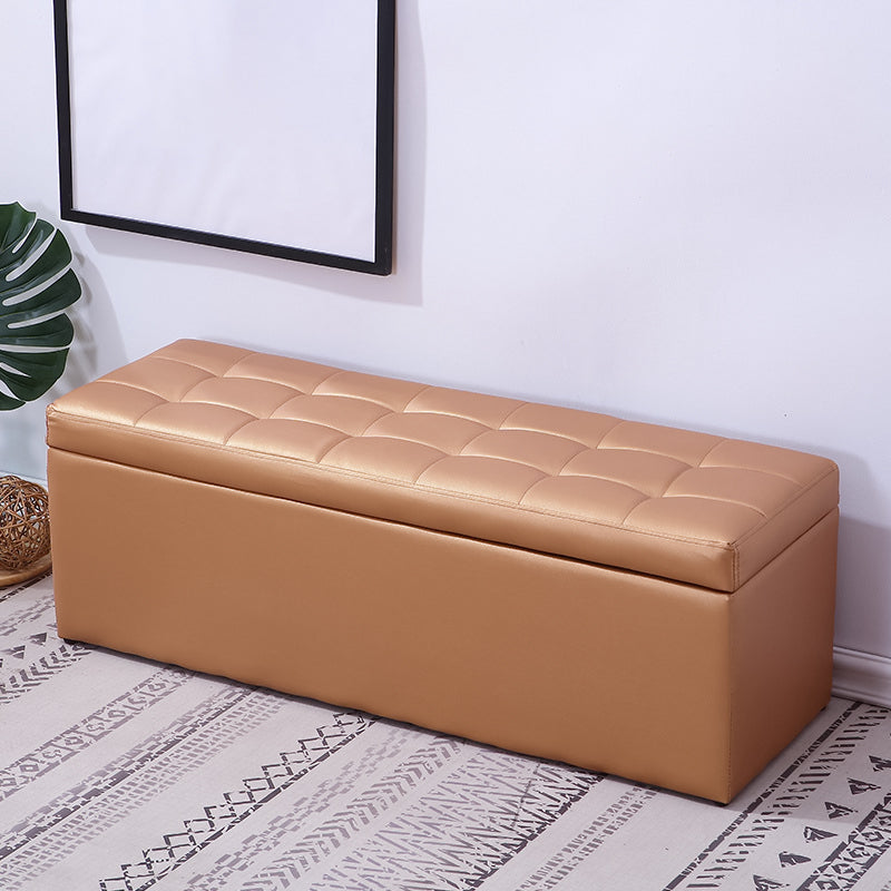15.7" W Cushioned Seating Bench Modern Upholstered Entryway Bench Gold Clearhalo 'Benches' 'Chairs & Seating' 'furn' 'furn_benches' 'Furniture' 'Living Room Furniture' 5724108