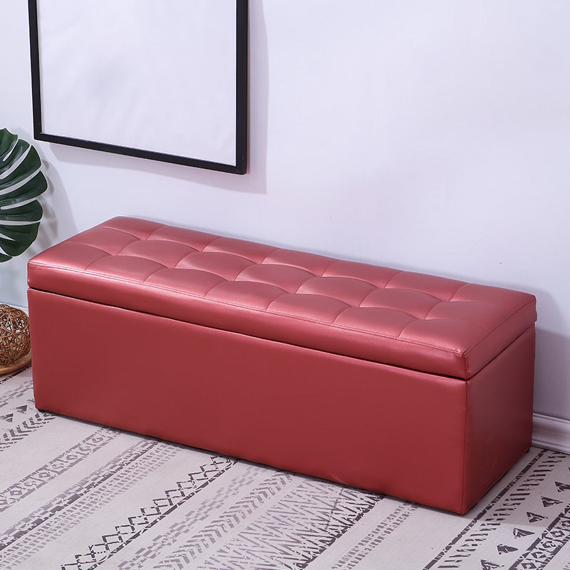 15.7" W Cushioned Seating Bench Modern Upholstered Entryway Bench Burgundy Clearhalo 'Benches' 'Chairs & Seating' 'furn' 'furn_benches' 'Furniture' 'Living Room Furniture' 5724114