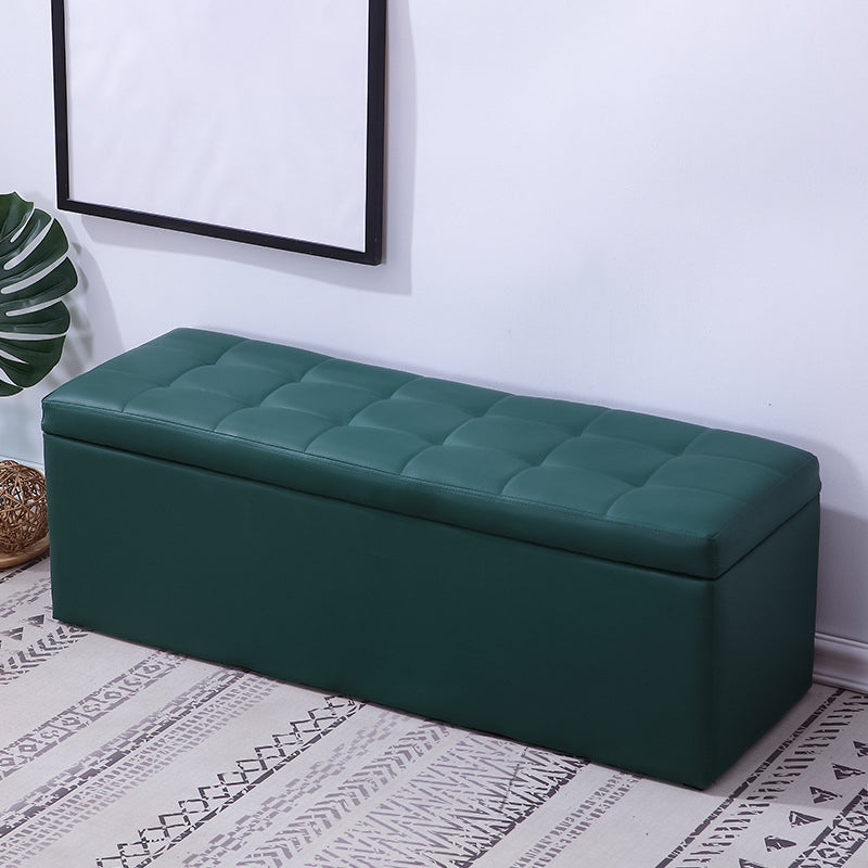 15.7" W Cushioned Seating Bench Modern Upholstered Entryway Bench Blackish Green Clearhalo 'Benches' 'Chairs & Seating' 'furn' 'furn_benches' 'Furniture' 'Living Room Furniture' 5724117