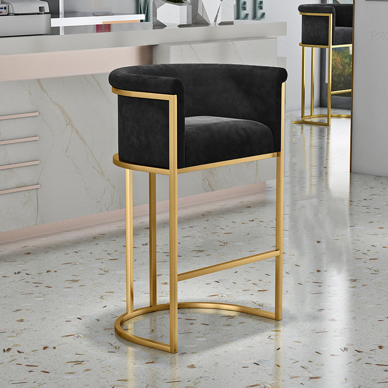 Glam Design Upholstered Fabric Stools for Home Luxury Bucket Stools with Cushion