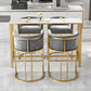 Glam Design Upholstered Fabric Stools for Home Luxury Bucket Stools with Cushion