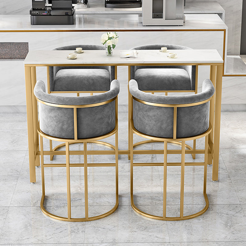 Glam Design Upholstered Fabric Stools for Home Luxury Bucket Stools with Cushion