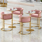 Glam Design Upholstered Fabric Stools for Home Luxury Bucket Stools with Cushion