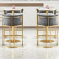 Glam Design Upholstered Fabric Stools for Home Luxury Bucket Stools with Cushion
