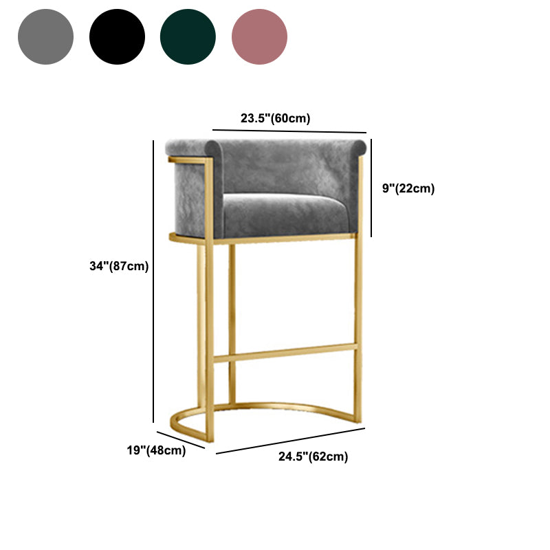 Glam Design Upholstered Fabric Stools for Home Luxury Bucket Stools with Cushion