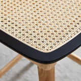 Tabouret de bar à comptoir carré de style bas de style moderne avec des jambes en bois