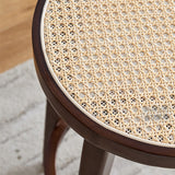 Tabouret de comptoir rond de style back-bar de style moderne avec jambes en bois