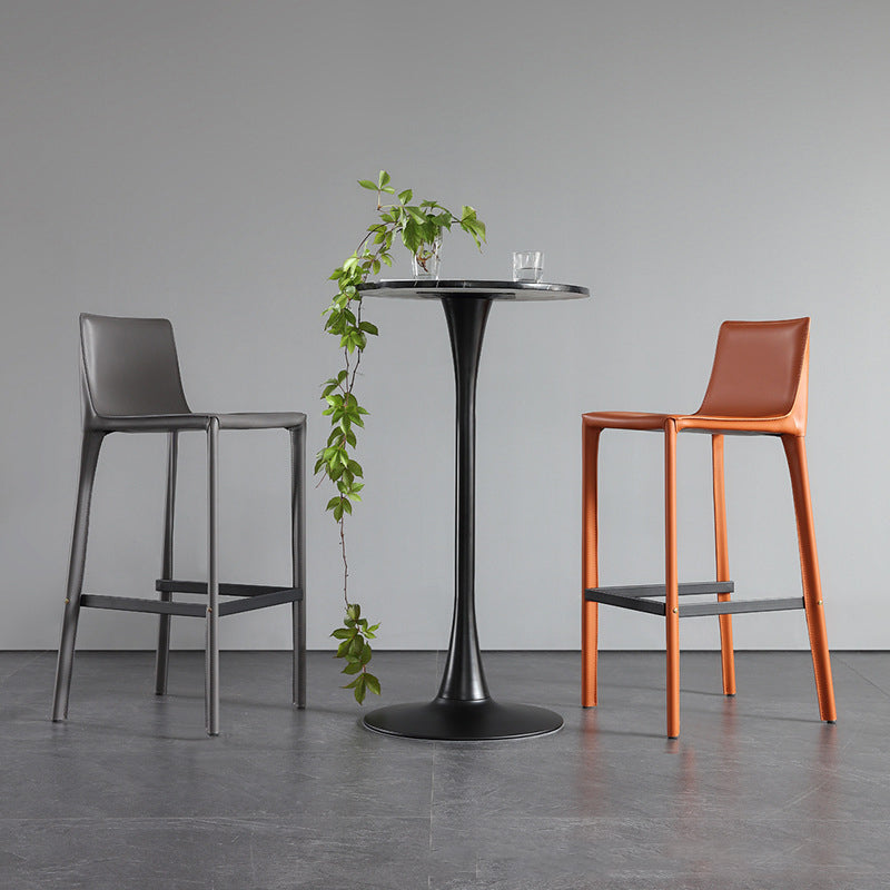 Modern Style Low Back Bar-stool Pu Leather Counter Bar Stool with Metal Legs Clearhalo 'Bar Furniture' 'Bar Stools' 'bar_stools' 'furn' 'furn_bar_stools' 'Furniture' 'Kitchen & Dining Furniture' 5724291