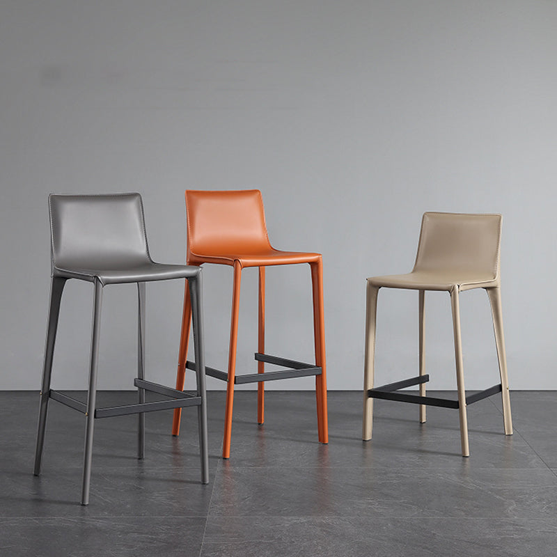 Modern Style Low Back Bar-stool Pu Leather Counter Bar Stool with Metal Legs Clearhalo 'Bar Furniture' 'Bar Stools' 'bar_stools' 'furn' 'furn_bar_stools' 'Furniture' 'Kitchen & Dining Furniture' 5724296