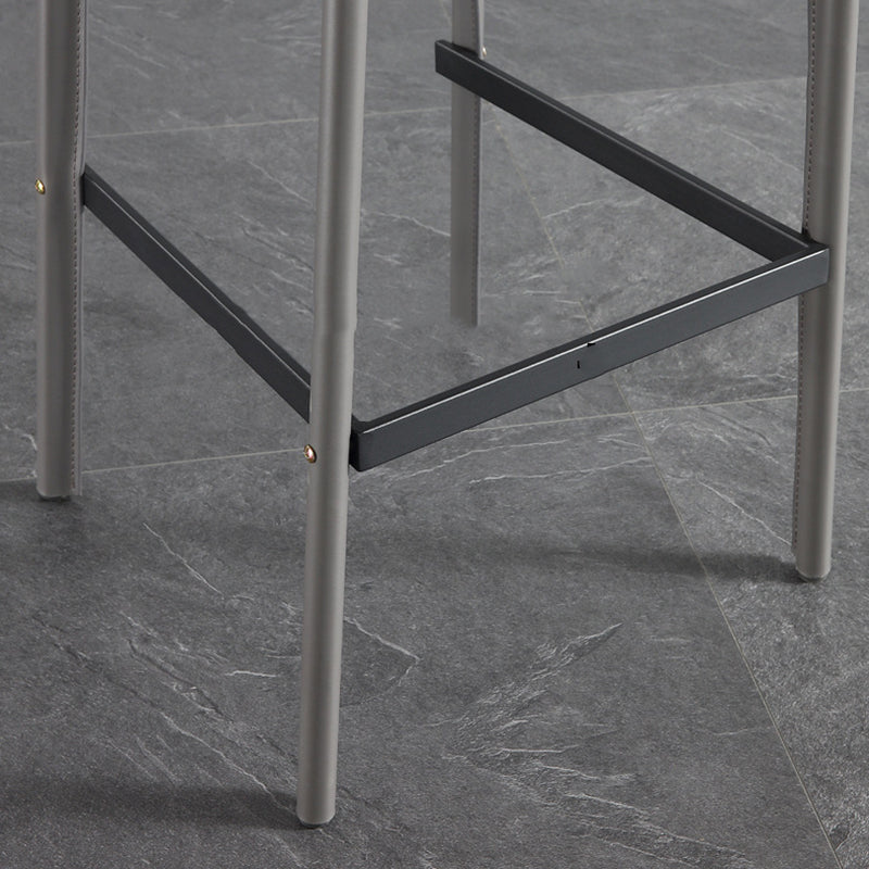 Modern Style Low Back Bar-stool Pu Leather Counter Bar Stool with Metal Legs Clearhalo 'Bar Furniture' 'Bar Stools' 'bar_stools' 'furn' 'furn_bar_stools' 'Furniture' 'Kitchen & Dining Furniture' 5724303
