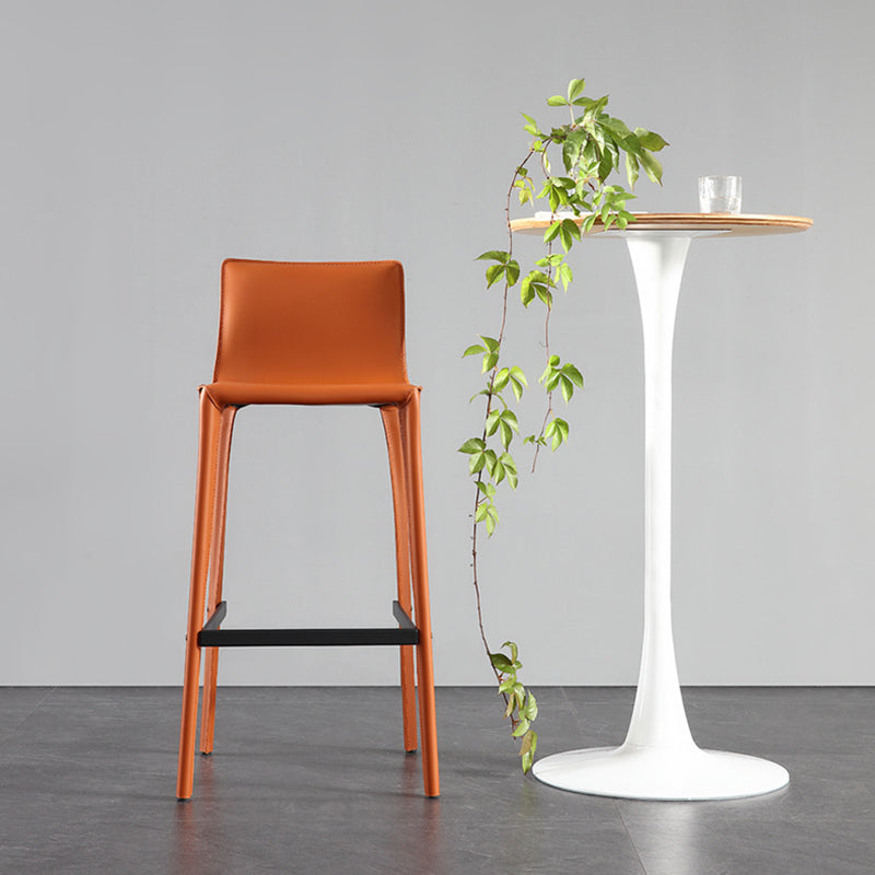 Modern Style Low Back Bar-stool Pu Leather Counter Bar Stool with Metal Legs Clearhalo 'Bar Furniture' 'Bar Stools' 'bar_stools' 'furn' 'furn_bar_stools' 'Furniture' 'Kitchen & Dining Furniture' 5724304