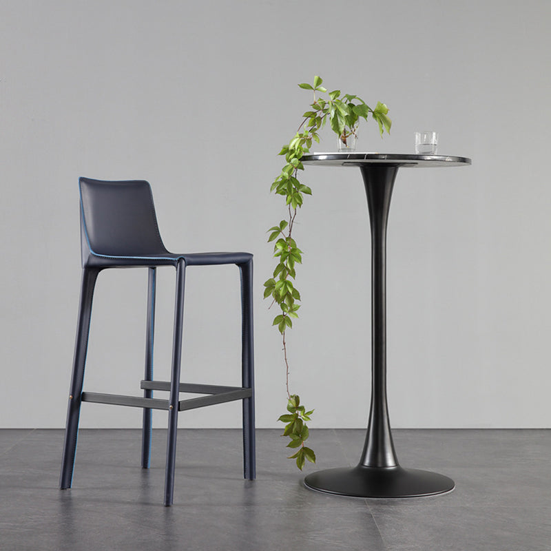 Modern Style Low Back Bar-stool Pu Leather Counter Bar Stool with Metal Legs Clearhalo 'Bar Furniture' 'Bar Stools' 'bar_stools' 'furn' 'furn_bar_stools' 'Furniture' 'Kitchen & Dining Furniture' 5724307