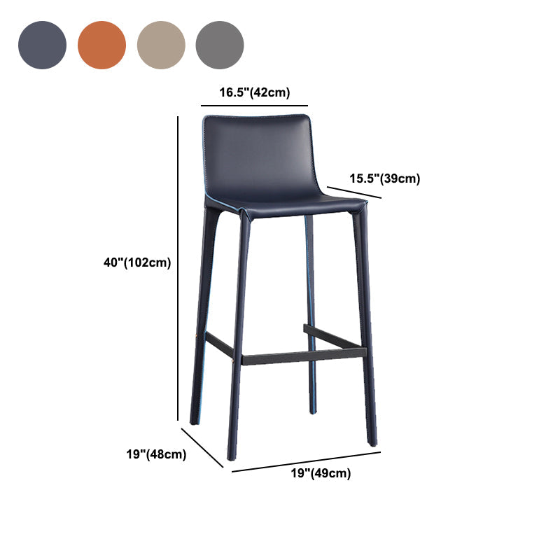 Modern Style Low Back Bar-stool Pu Leather Counter Bar Stool with Metal Legs Clearhalo 'Bar Furniture' 'Bar Stools' 'bar_stools' 'furn' 'furn_bar_stools' 'Furniture' 'Kitchen & Dining Furniture' 5724310