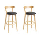 Modern Wood Barstool Fabric Cushion in Matte Finish for Indoor