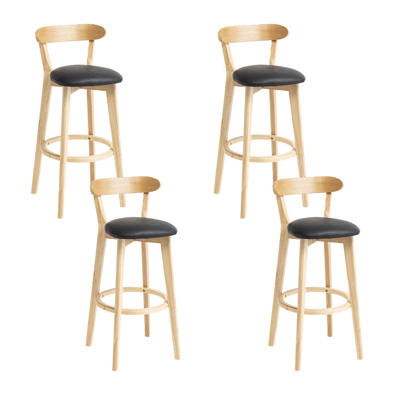 Modern Wood Barstool Fabric Cushion in Matte Finish for Indoor