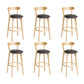 Modern Wood Barstool Fabric Cushion in Matte Finish for Indoor