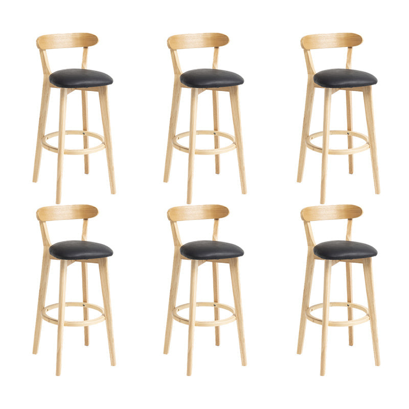 Modern Wood Barstool Fabric Cushion in Matte Finish for Indoor