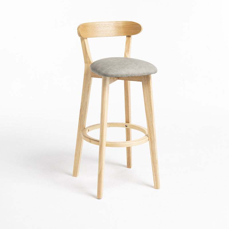 Modern Wood Barstool Fabric Cushion in Matte Finish for Indoor