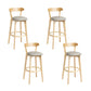Modern Wood Barstool Fabric Cushion in Matte Finish for Indoor