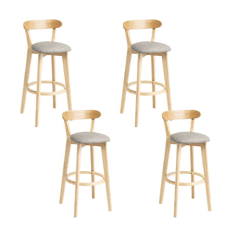 Modern Wood Barstool Fabric Cushion in Matte Finish for Indoor