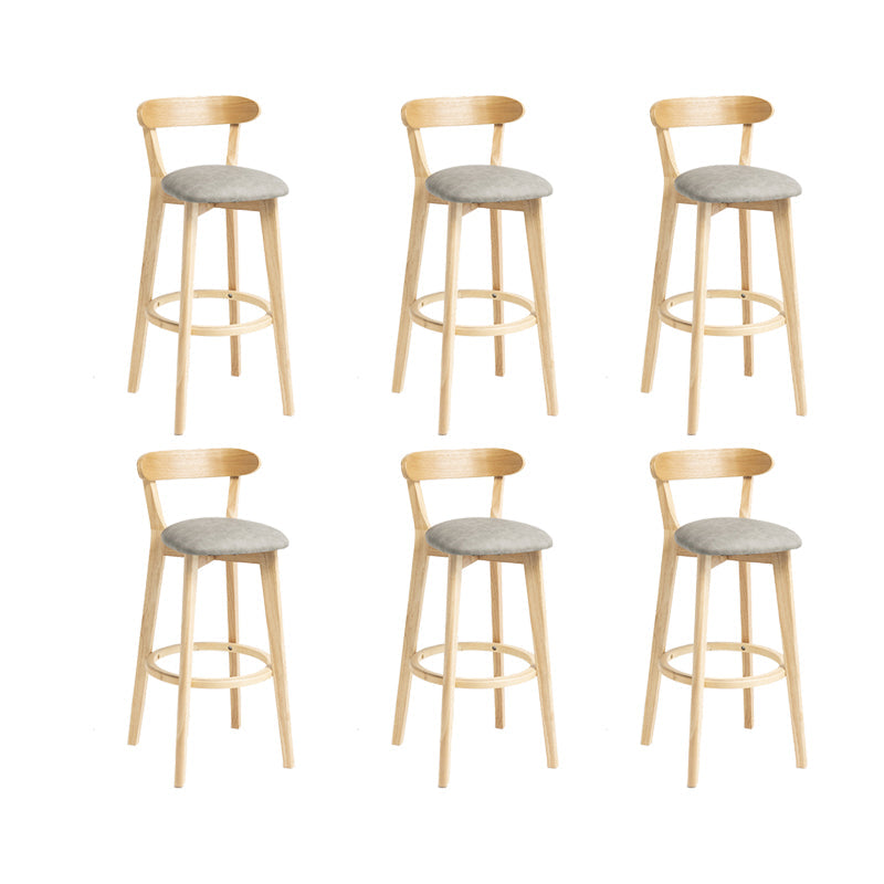 Modern Wood Barstool Fabric Cushion in Matte Finish for Indoor