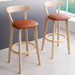 Modern Wood Barstool Fabric Cushion in Matte Finish for Indoor