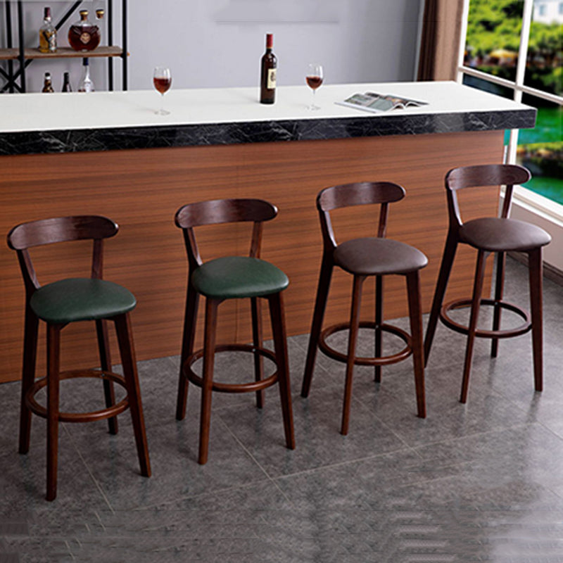 Modern Wood Barstool Fabric Cushion in Matte Finish for Indoor