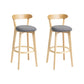 Modern Wood Barstool Fabric Cushion in Matte Finish for Indoor