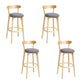 Modern Wood Barstool Fabric Cushion in Matte Finish for Indoor