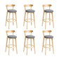 Modern Wood Barstool Fabric Cushion in Matte Finish for Indoor