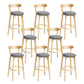Modern Wood Barstool Fabric Cushion in Matte Finish for Indoor