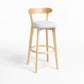 Modern Wood Barstool Fabric Cushion in Matte Finish for Indoor