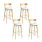 Modern Wood Barstool Fabric Cushion in Matte Finish for Indoor