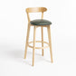 Modern Wood Barstool Fabric Cushion in Matte Finish for Indoor