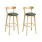 Modern Wood Barstool Fabric Cushion in Matte Finish for Indoor