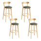 Modern Wood Barstool Fabric Cushion in Matte Finish for Indoor